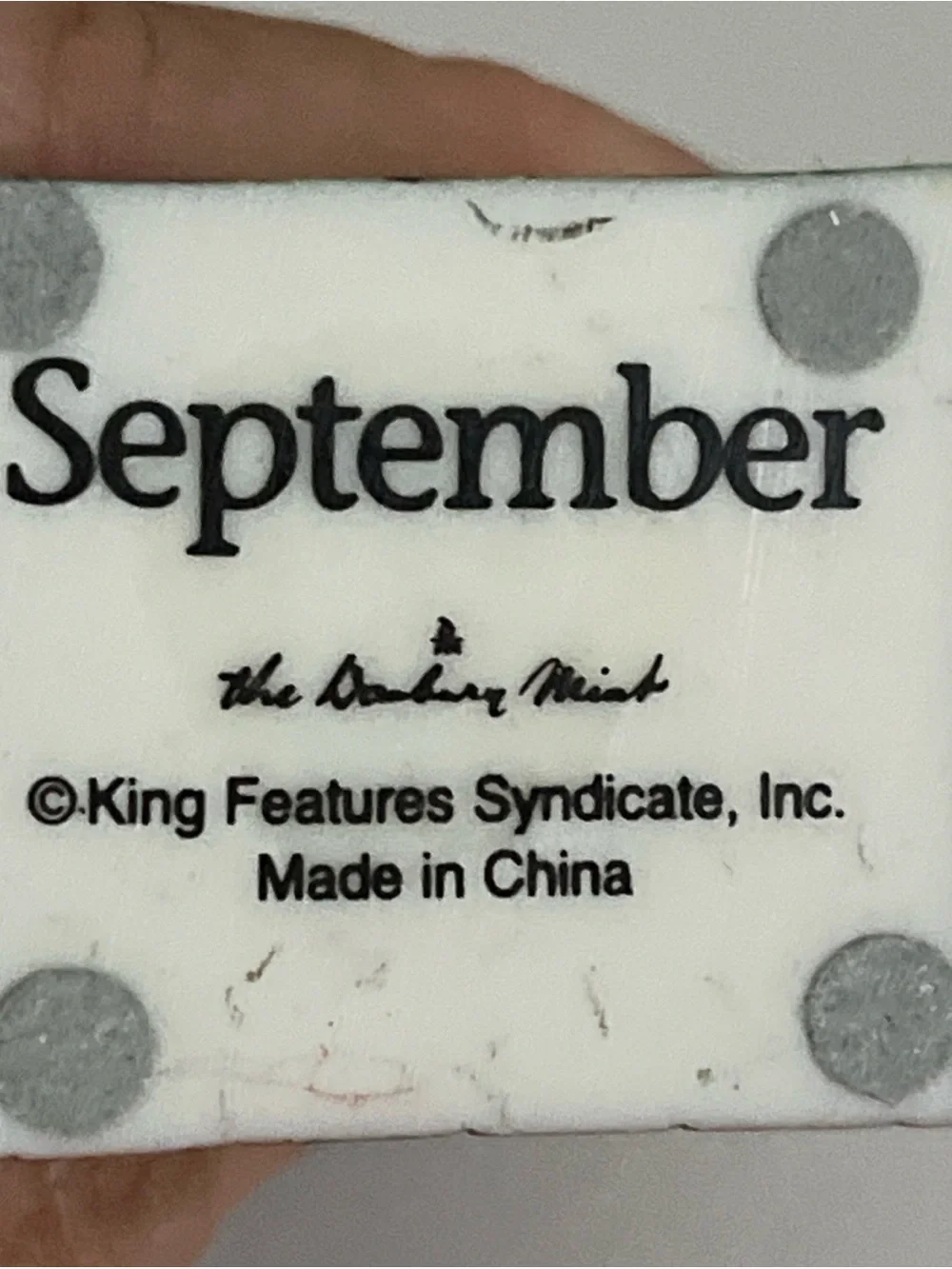 Danbury Mint Betty Boop Boopin Through the Years Perpetual Calendar September